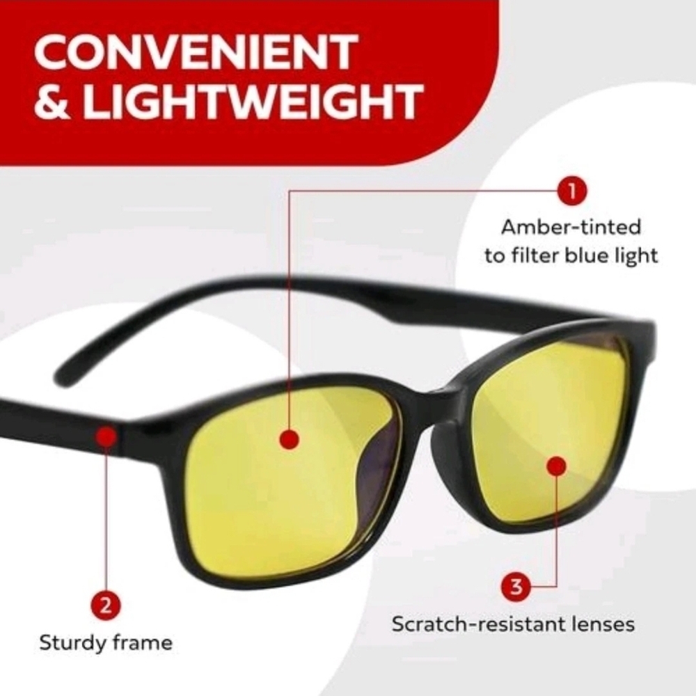 Amber-Tinted Black Sunglasses
